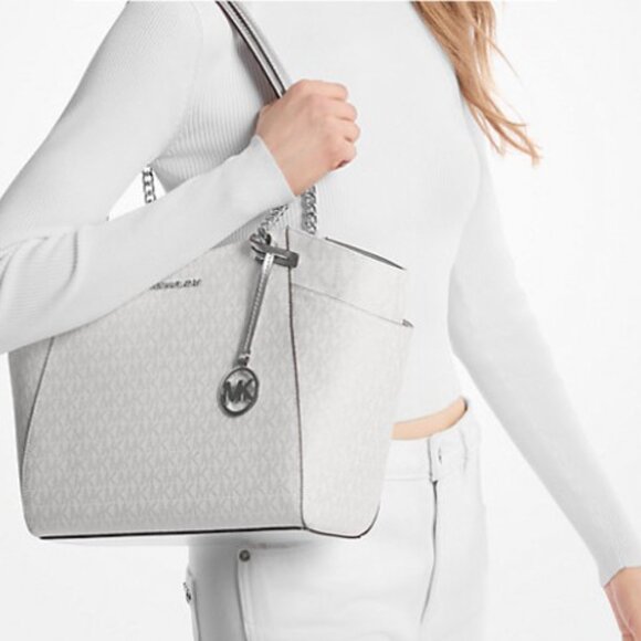Michael Kors Handbags - NWT Michael Kors Jet Set Large Logo Shoulder Bag Purse and Wallet Set